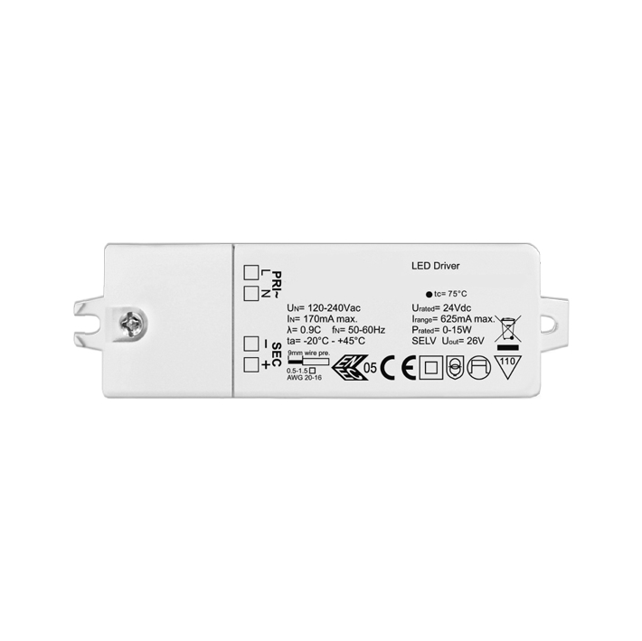 E.TRA.631 - Alimentatore ON/OFF 15W 24Vdc IP20